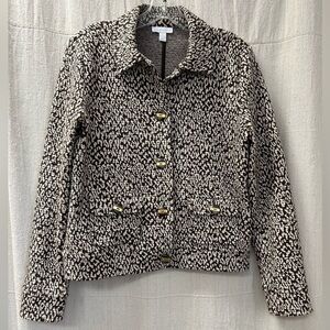 Charter Club /Brown and Cream Jacket/size S/ gold and brown buttons